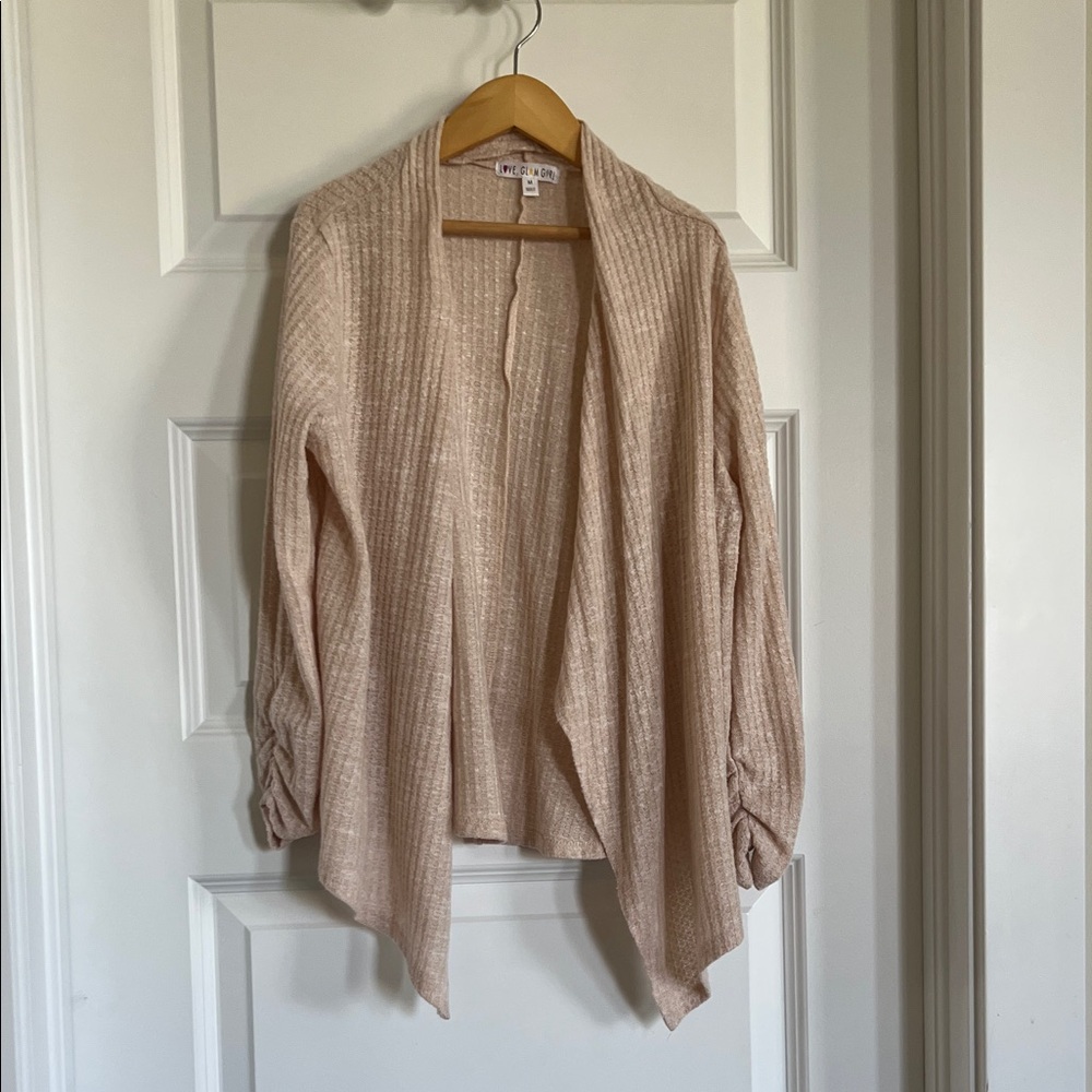 Love Tree Cream Open-Front Cardigan